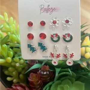 Christmas Earrings 6 pairs of Pierced Earrings, NWT
